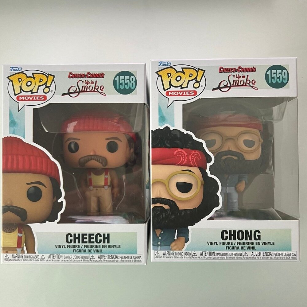 NEW FUNKO POP! Set of 2- Cheech & Chong's Up in Smoke: Cheech #1558/Chong #1559